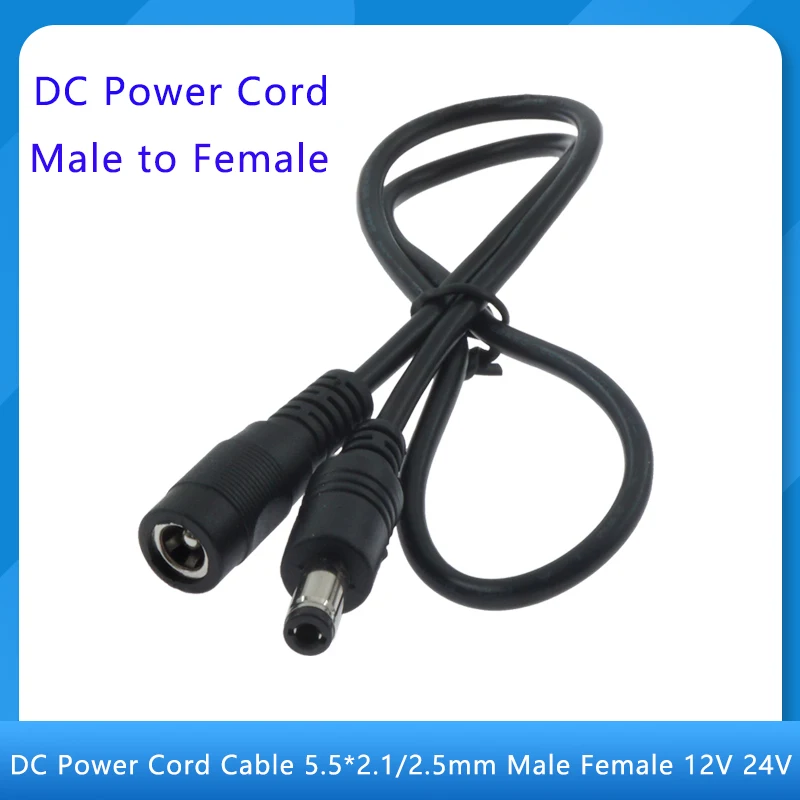 

12V DC Power Extension Cable 5.5x2.1 Plug Female to Male 5.5x2.5 Female to Male Adapter Cord For CCTV Camera Strip Light