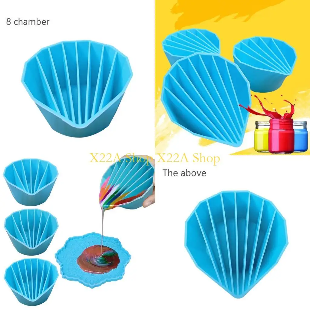 

Unique Silicone Art Pour Supplies Multi Channel Split Cup Lightweight Pouring Split Cup