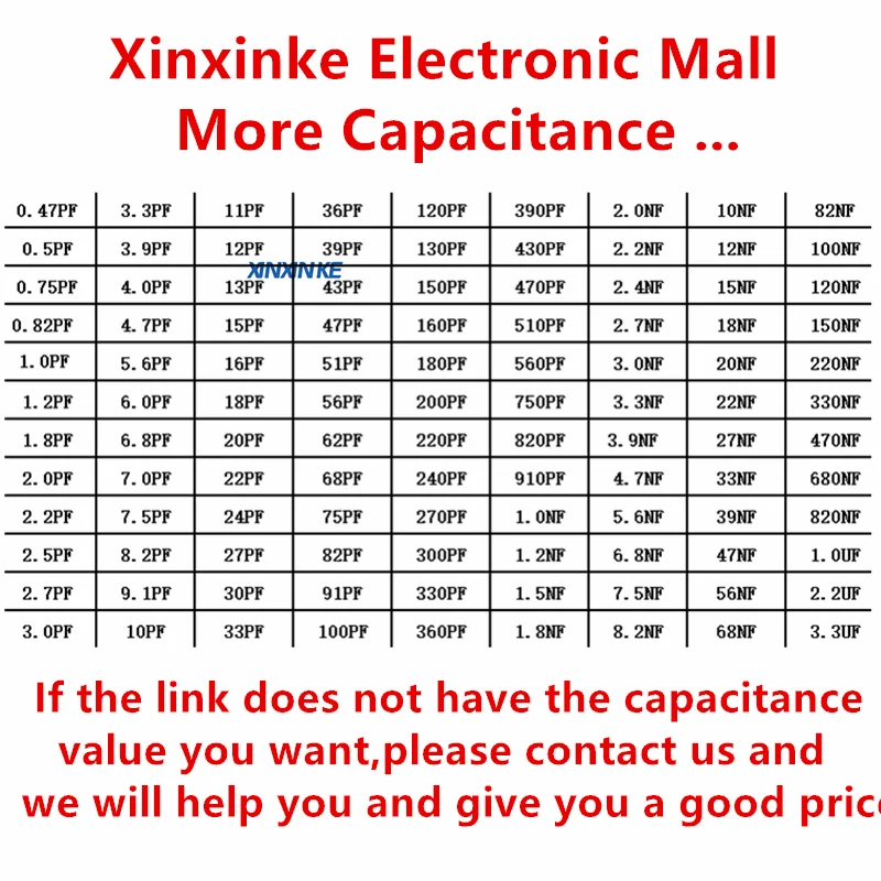 Capacitor cerâmico de SMD, 0805, 50V, 1PF, 3.6pF, 6.8pF, 82pF, 100pF, 1 10nF, 1uF, 10uF, 100nF, 220pf, 22nf, 220nf, 47nf, 47uf, 6.8nf, 820nf, 100 unidades