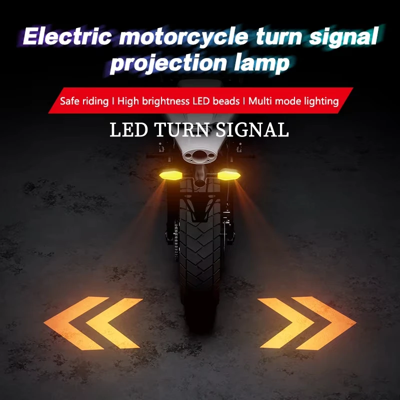 

27 Modes Motorcycle LED Turn Signal Lights Color Projection Sequential Flowing Flash Indicator Running Lamp Waterproof Universal