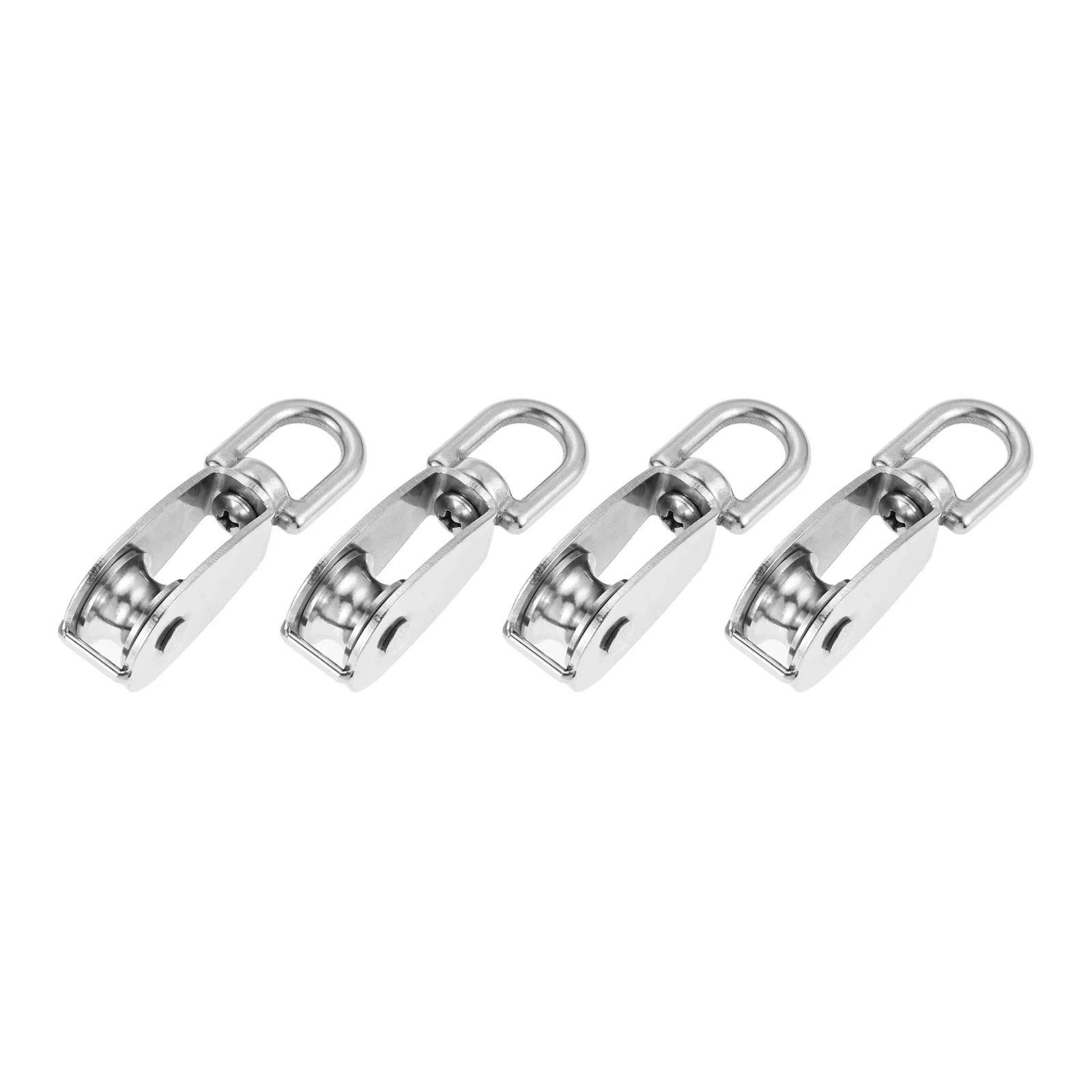 4Pcs Heavy-Duty Stainless Steel M15/M20 Marine Single Wheel Swivel Pulley Block Lifting Rope Pulley for Heavy Duty Cable Rope