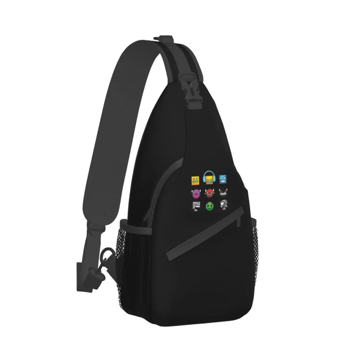 Sac à dos Geometry Dash Sling pour hommes, sac à bandoulière, sac de poitrine de voyage, sac à dos de randonnée, sac à dos à bandoulière Fashion Initiated Powder