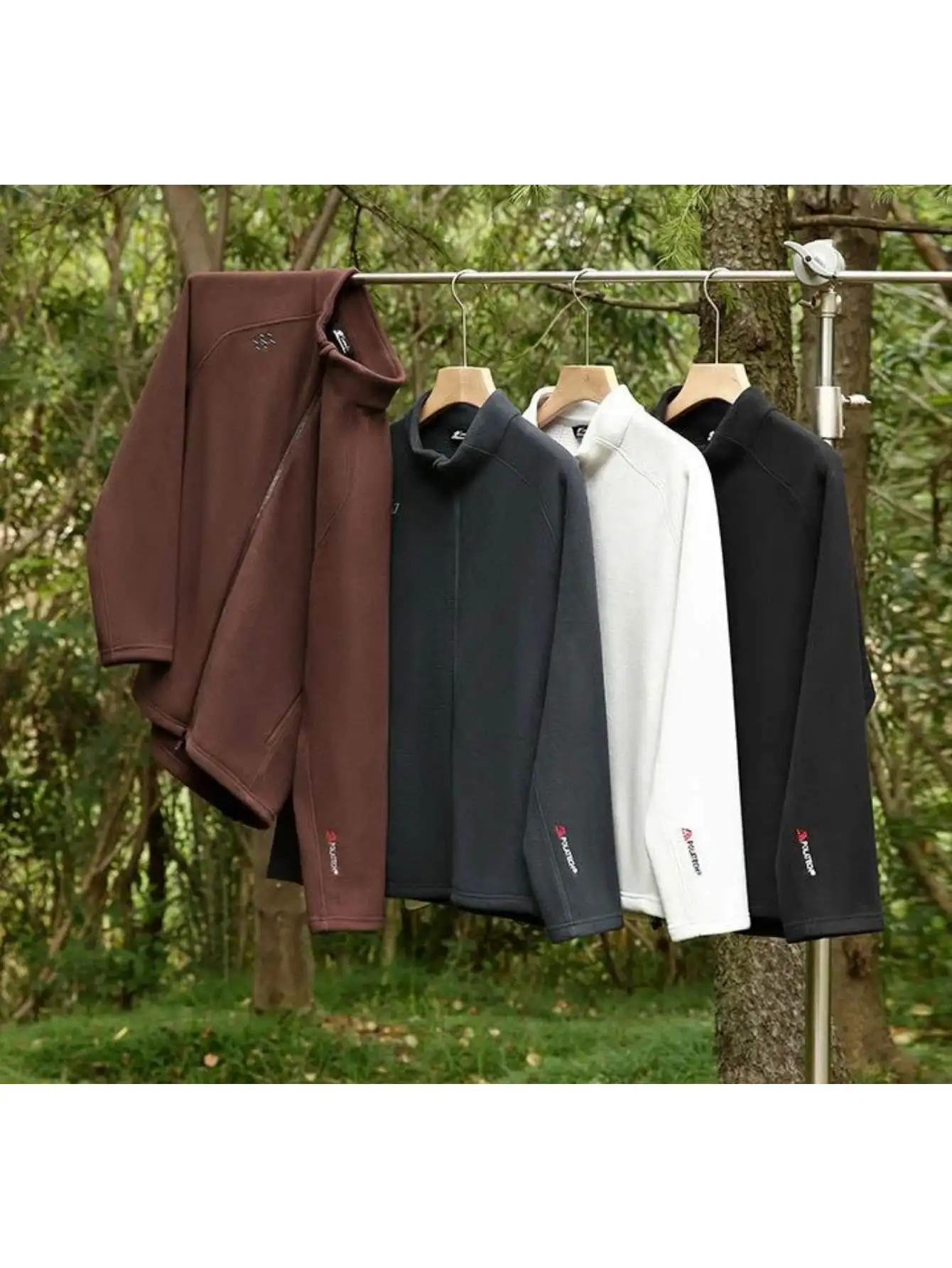 

Lightweight Warm Fleece Jacket - Stretchy Winter Outdoor: Training, Xmas - Zipper, Stand Collar (No Belt) - Fall/Winter Sports