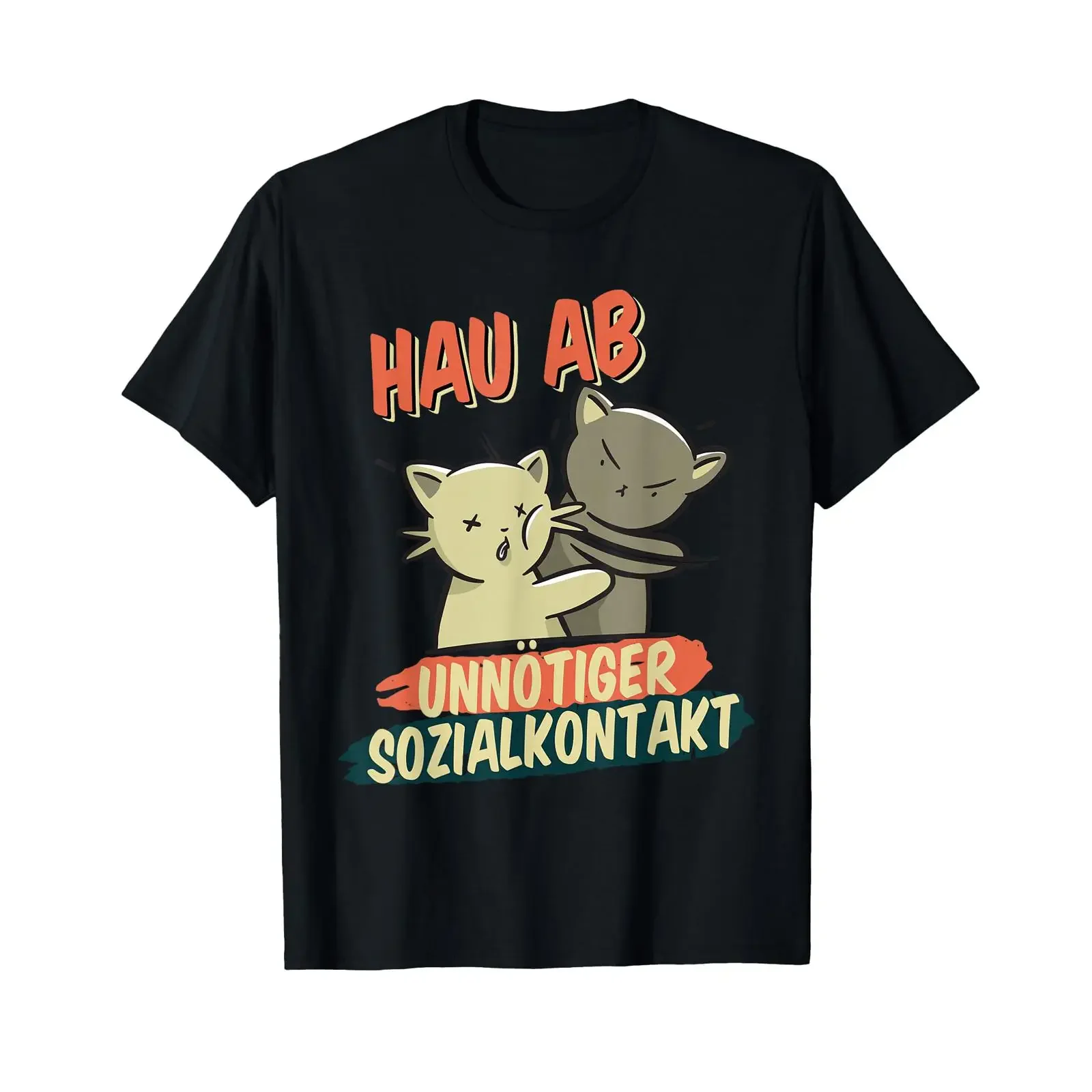 Get lost Unnecessary social contact Keep your distance Joke Slogan T shirt vintage Washed fashion Slightly streetwear Unisex