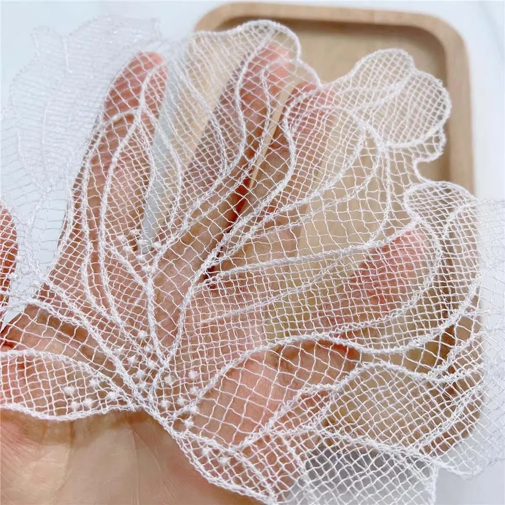 5Pcs White Flower Applique White Lace Embroidered Patch Corsage DIY Repair Clothing Accessories