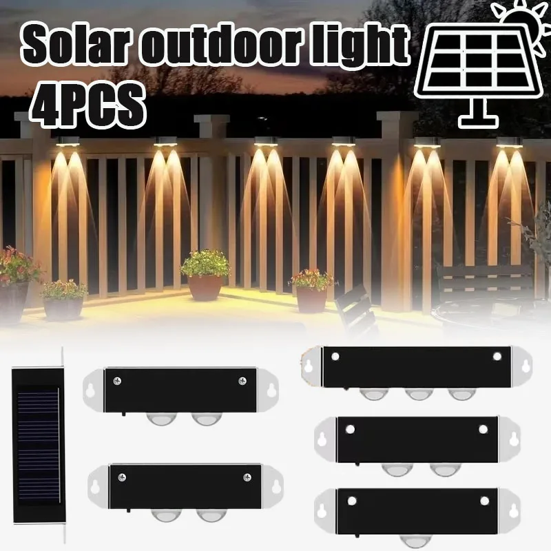 4pcs-luz-de-parede-solar-a-prova-d'Agua-para-uso-externo-em-jardim-cerca-patio-varanda-e-quintal