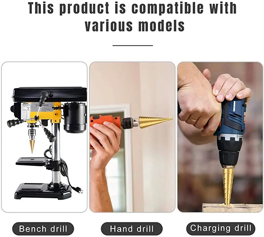 Metal Drill3-12mm 4-12mm 4-20mm HSS Straight Groove Step Drill Bit Titanium Coated Wood Metal Hole Cutter Core Drilling Tool Set