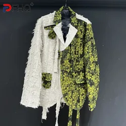 PFHQ Giacca da uomo patchwork di alta qualità Autunno Fiore fatto a mano Personalità bella Temperamento Giacca d'arte casual 21Z2905