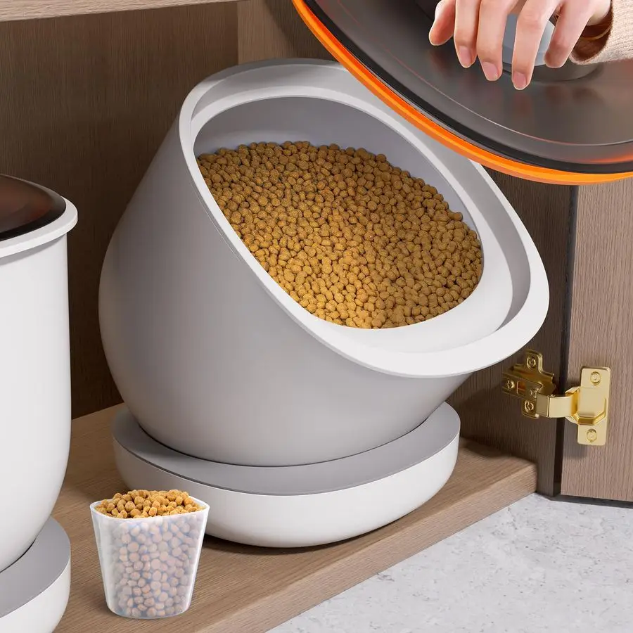 

Герметичный контейнер для корма для кошек, мелких собак, птиц, лакомств и сухого корма, 6 фунтов, белый