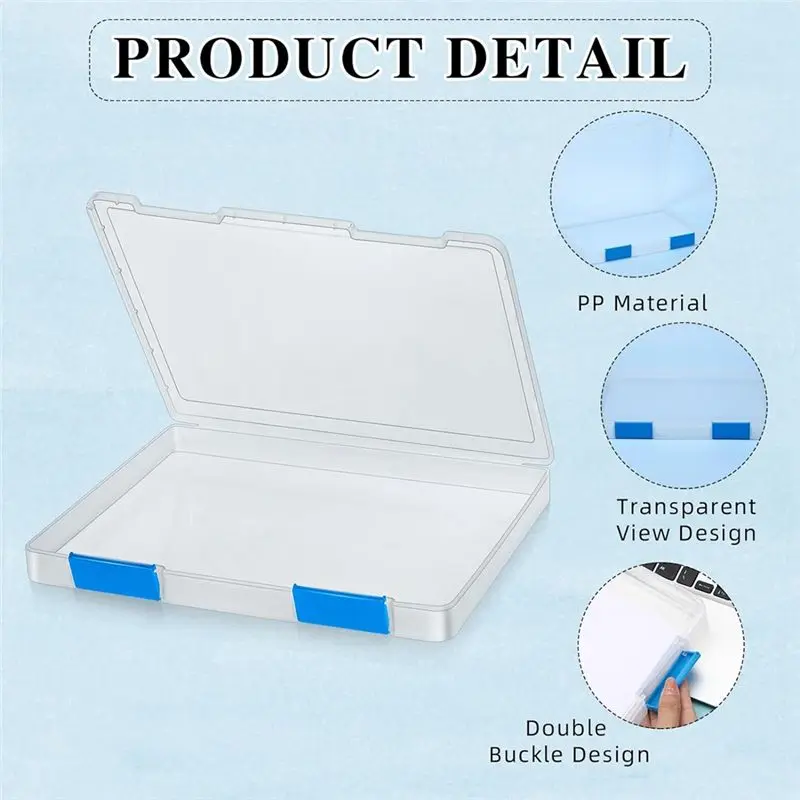 Delicate Texture-6 Pcs Clear A4 File Box Document Plastic Storage Box Case Board Containers Magazine Protector File Holder With