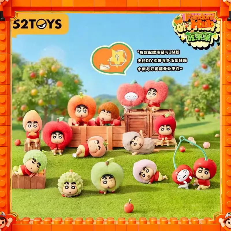 

52TOYS Crayon Shin-Chan Blind Box Munch On Fruit Series Cute Kawaii Collectible Figures Desktop Ornament Surprise Gift For Girls