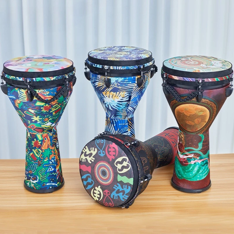 Tambor Africano Profesional de 12 Pulgadas para Adultos, Tambor Africano Portátil, Djembé Tradicional, Instrumentos de Percusión