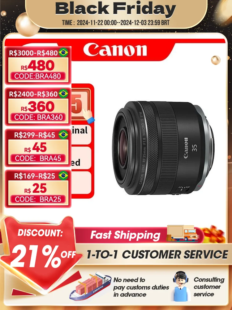 Canon RF 35mm F1.8 MACRO IS STM Full Frame Mirrorless Camera Standard Portrait Prime Lens For EOS RP R R5 R6 R7 R8 R10 R50