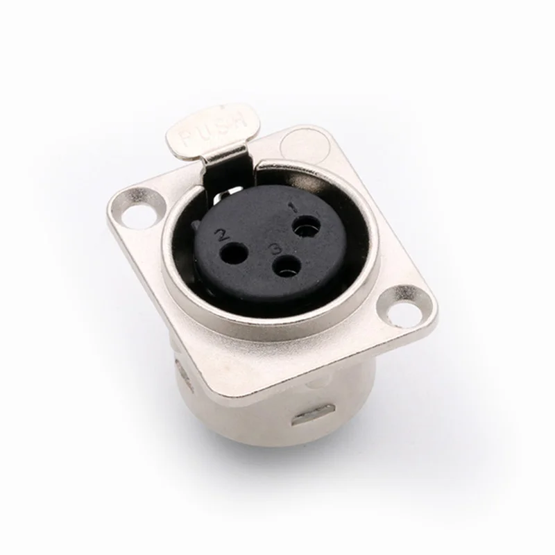 10pcs/lot 3 Pin XLR Male/Female Connector Metal Shell 3Poles XLR Socket Panel Mount Chassis MIC Microphone Connector - view 4