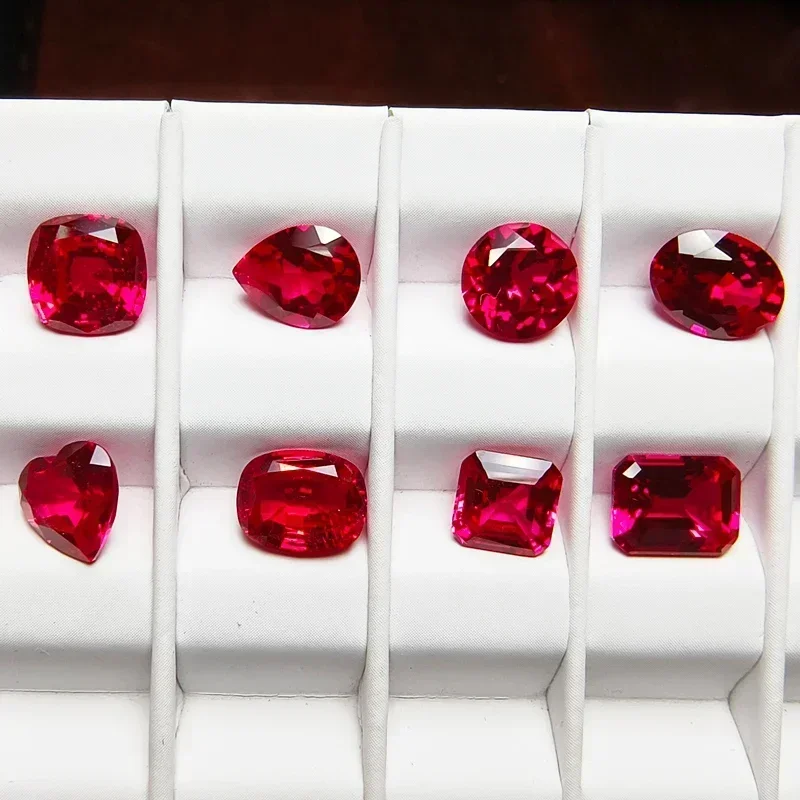 

NEW Lab Grown Ruby Pigeon Blood Red Asscher Square Shape Charm Gemstone for Diy Jewelry Making Materials Selectable AGL Certific