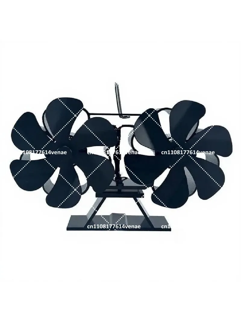 Dual Motor Heat Powered Fireplace Fan with Magnetic Thermometer for Wood Burning Stove