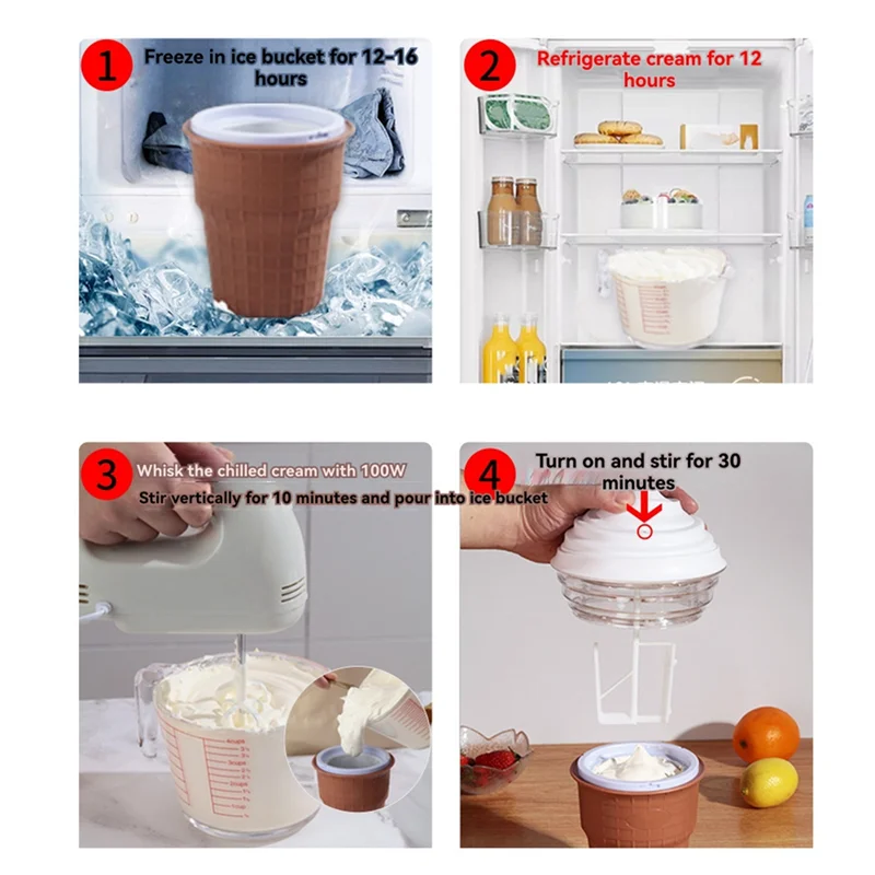 HIM-Mini Electric Ice Cream Machine Ice Cream Maker Fruit Yogurt Machine Home Smoothie Machine