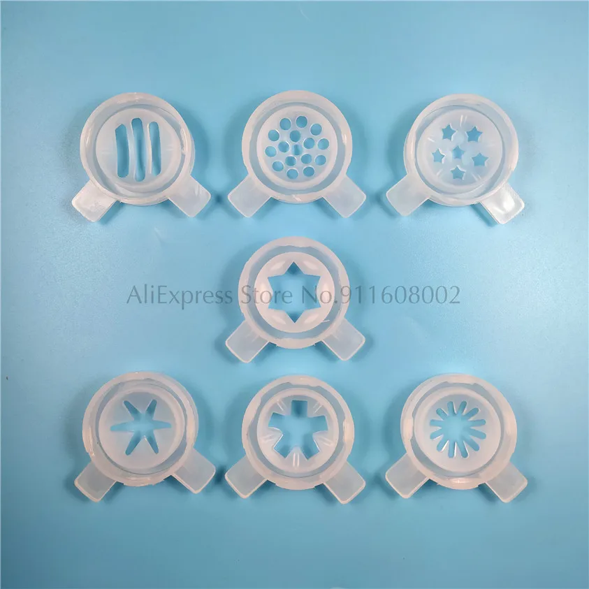 7 في 1 قبعات النمذجة البيضاء قطع الغيار تركيبات 7 أغطية على شكل لاستبدال آلة الآيس كريم الناعمة القطر الداخلي 37 مللي متر