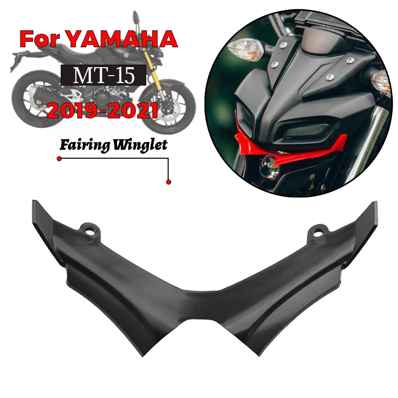 

MTKRACING For YAMAHA MT15 MT-15 2019-2021 Front Winglets Pneumatic Fairing Wing Tip ABS Plastic Protective Cover