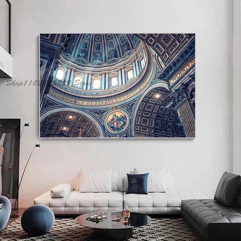 Italian Town Roman Architecture Landscape Poster Colosseum Church Landscape Canvas Printing Painting Nordic Wall Art Decoration