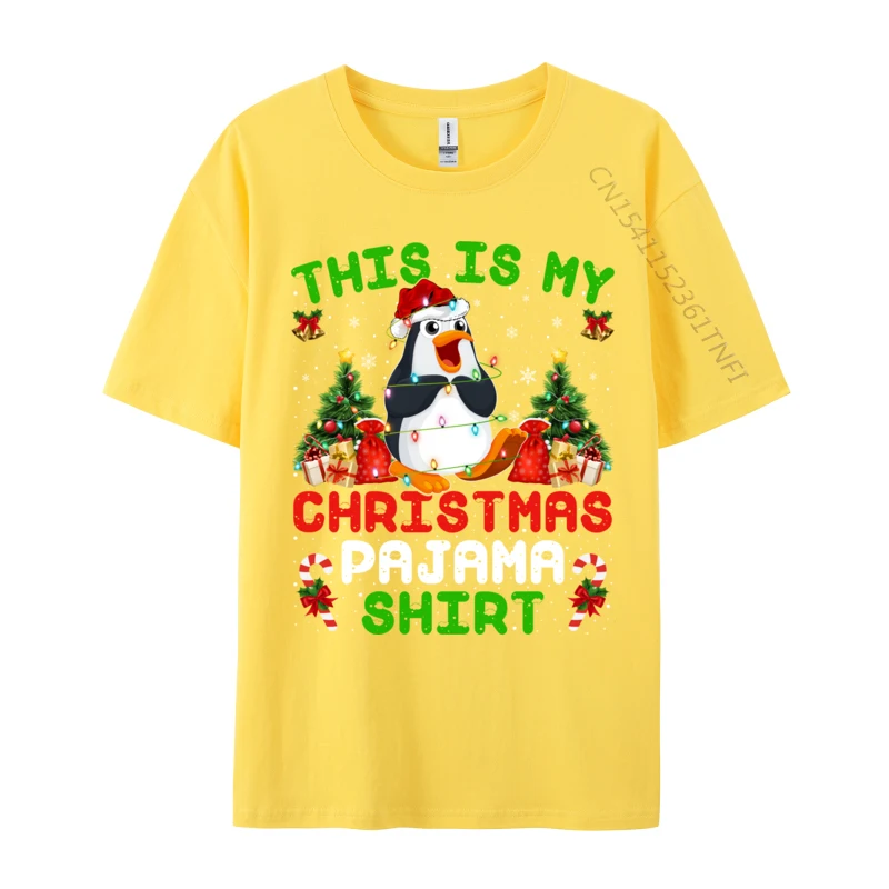 This Is My Christmas Pajama Shirt Emperor Penguin Christmas T-Shirts Adult Tops T Shirt Men Tee Shirt Male