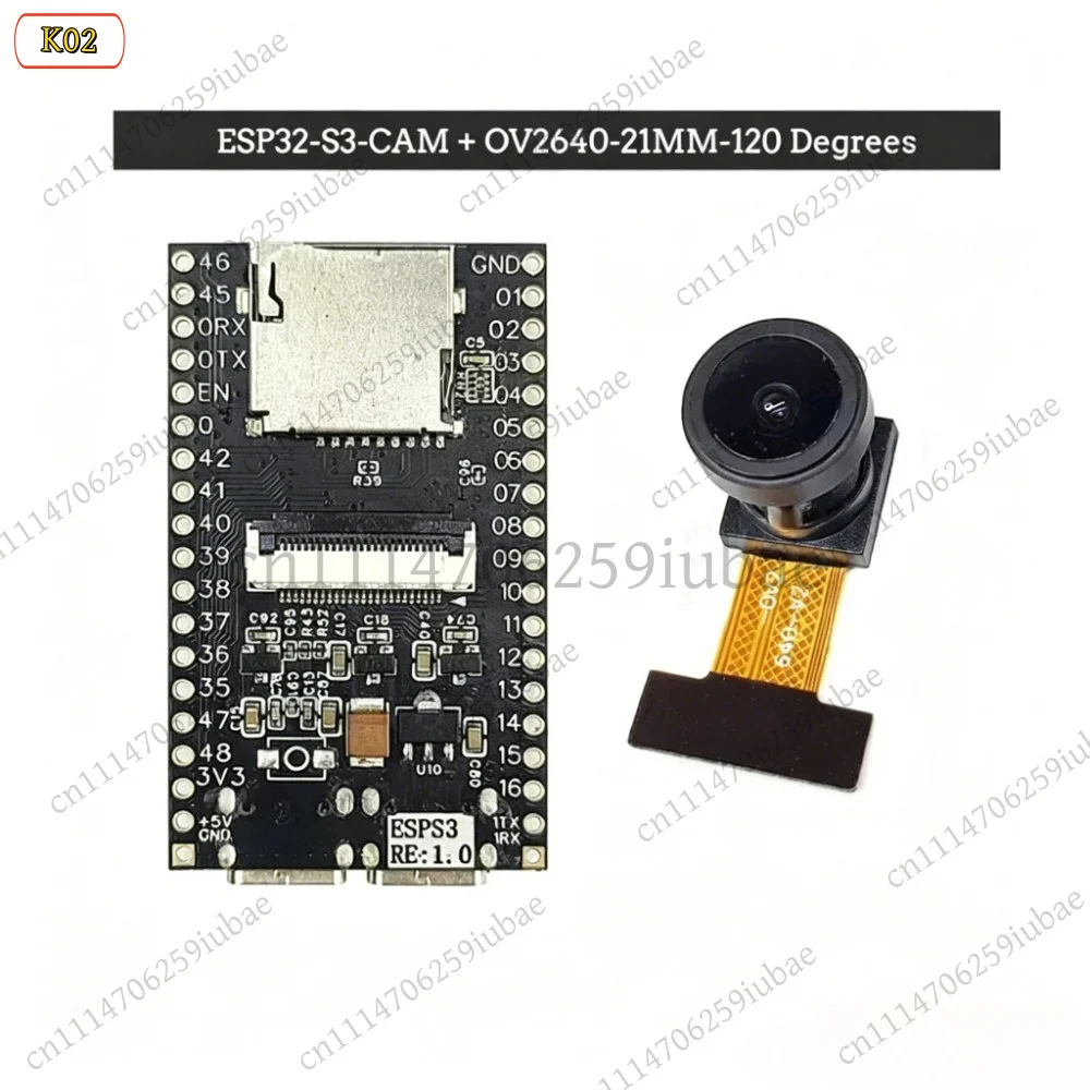 LD_TH ESP32 S3 CAM Development Board with OV2640 WiFi Camera Module Dual MIC TF Slot CH340X USB-C, Replacement Parts