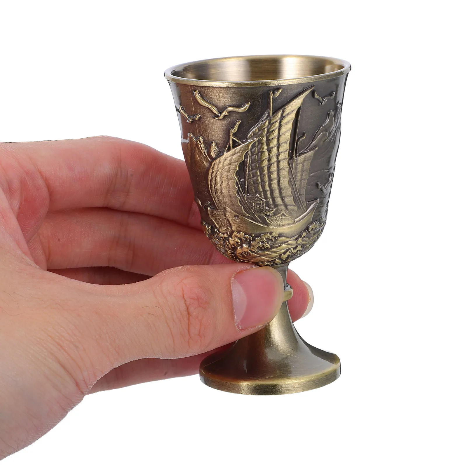 2Pcs Vintage Style Chalice Goblet Zinc Alloy Renaissance Drinking Cup for Wedding Ceremony Home Decor Religious Altar Blessings