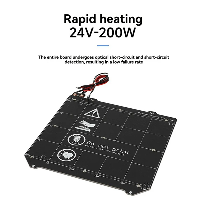 Placa de expansión de energía de cama caliente de impresora 3D para Prusa MK3S MK52 distribución y estabilidad de calor mejorada-ABWY