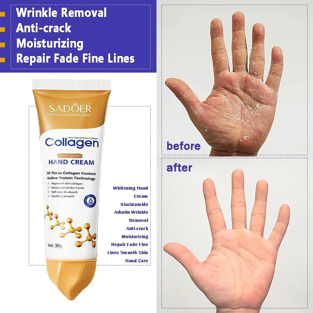 Collageen Anti-Rimpel Handcrème Anti Crack Drogen Reparatie Serum Vervagen Fijne Lijntjes Exfoliërende Witten Hydraterende Koreaanse Huidverzorging