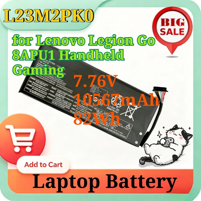L23M2PK0 7.76V 10567mAh 82Wh High Capacity Li-ion Replacement Battery for Lenovo Legion Go 8APU1 Handheld Gaming Long Lasting