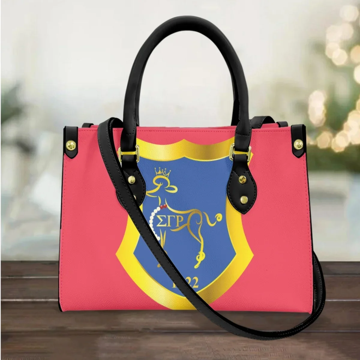 

Sigma Gamma Rho Luxury Design Messenger Bag Poodle Pattern PU Leather Long Shoulder Strap Handbag Elegant Commuter Coin Purse