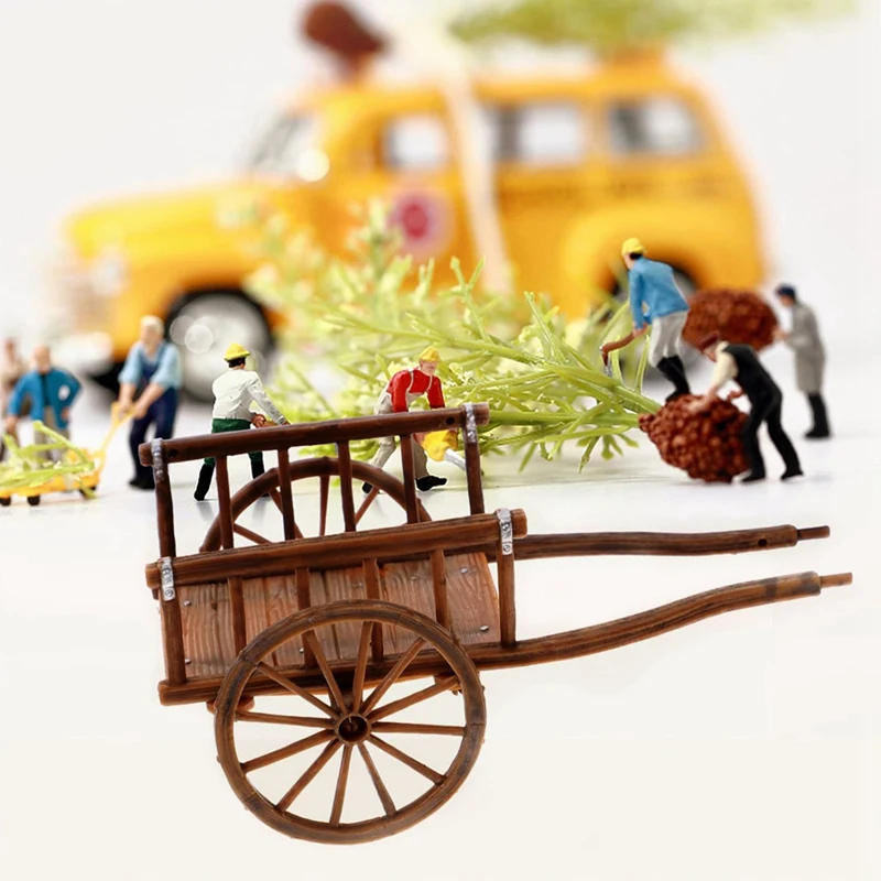 Cart Model Miniature Cart Fairies Figurines Miniature Wheel Toddler Wheelbarrow Replacement Parts Garden Trolley Miniature Toy