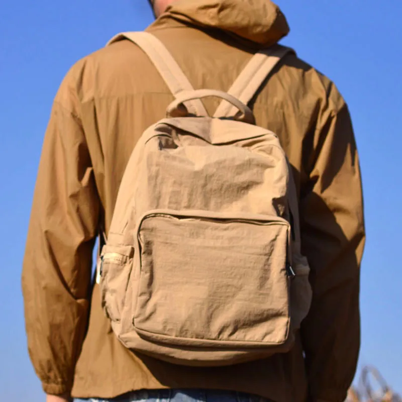 

AETOO Korean female students large capacity backpack 100 lightweight nylon cloth backpack summer leisure Oxford travel backpack