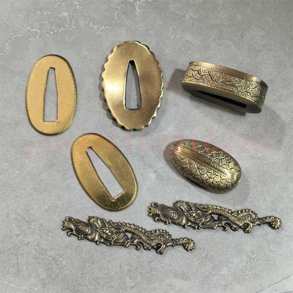 High Quality Copper Tsuba Handguard Brass Fuchi Kashira Menuki Habaki Seppa For Japanese Real Japan Samurai Katana Sword Fitting