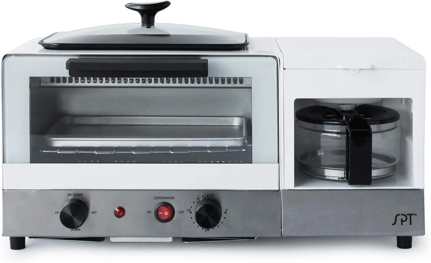 Stainless Steel & White 3-in-1 Breakfast Maker