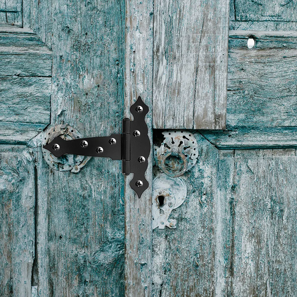 

2Pcs Heavy Door Hinges Extra Heavy Gate Hinge 6 Inch Iron T Post Barn Gate Outdoor Wooden Fences Kit Garage Shed Hardware