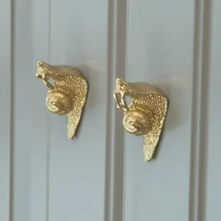 French Snail Brass Drawer Cabinet Door Handle Pure Copper Creative Wardrobe Tea Caddy Jewelry Box Knobs Pulls Decor Hardware