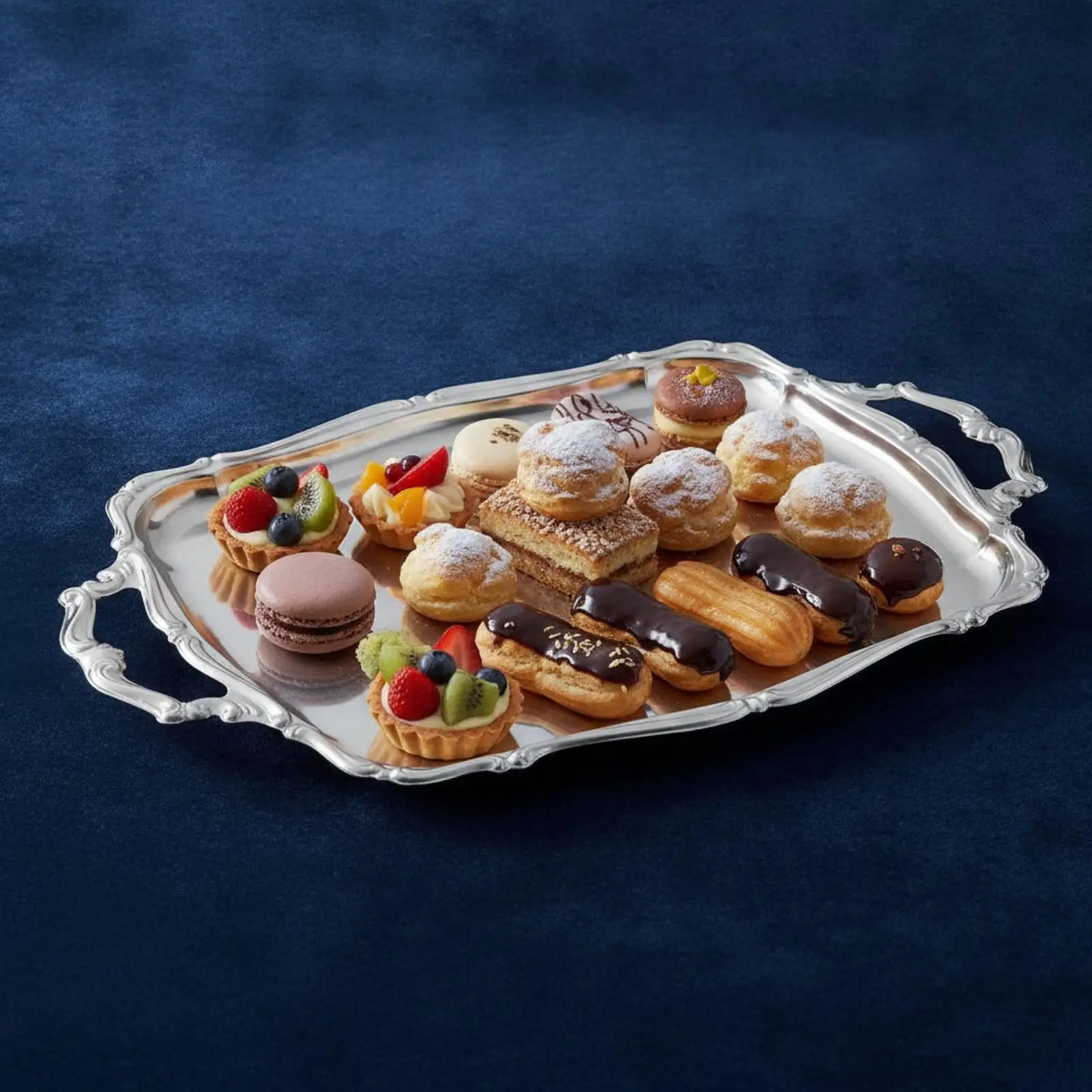 Multi Purpose Cake Display Tray Stainless Steel Pedestal Stand for Dessert Buffet Pastry Serving Platter