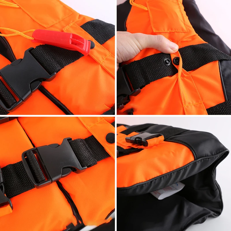 Gilet de sauvetage en polyester trempé pour adultes et enfants, veste de survie à flottabilité réglable, natation en plein air, glaçure de vie avec