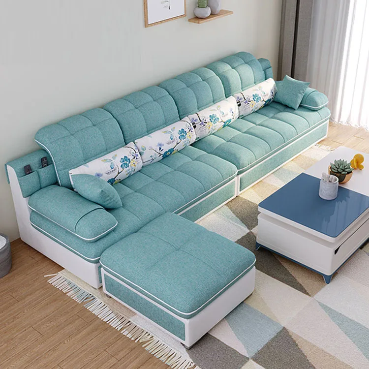 Modern Simple Double or Triple Removable & Washable Fabric Sofa Set for Family Living Room