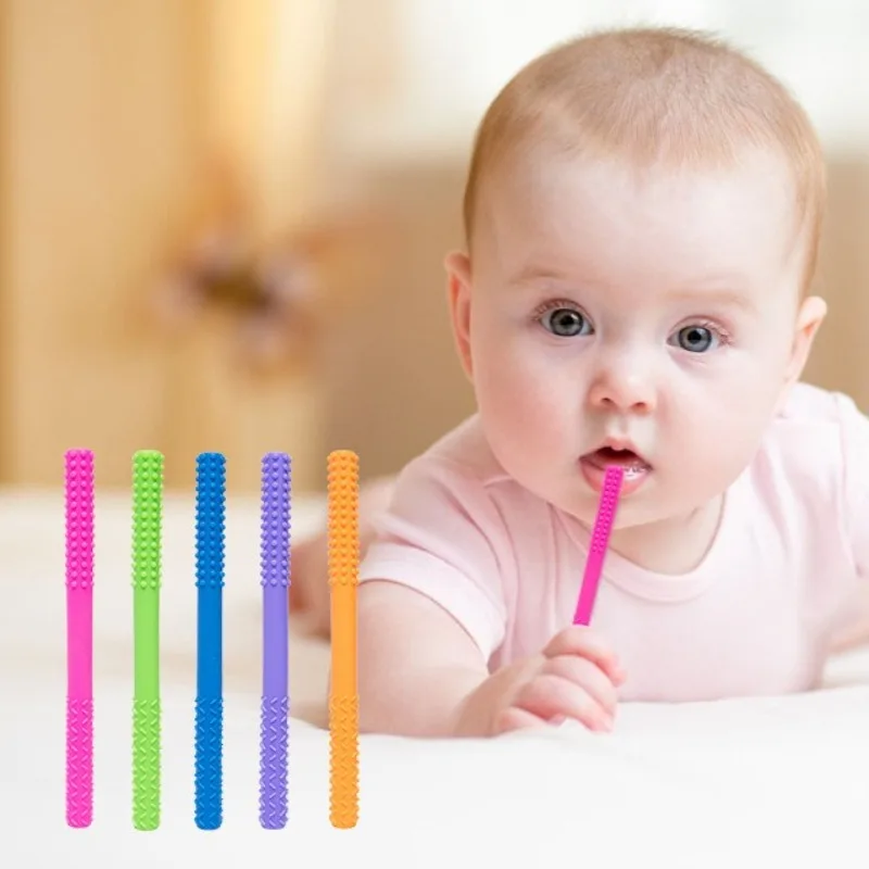 

Children Baby Teether Molar Stick Chewing Silicone Teething Tube Anti-eating Non-slip Hand Newborn Dental Care Accessories