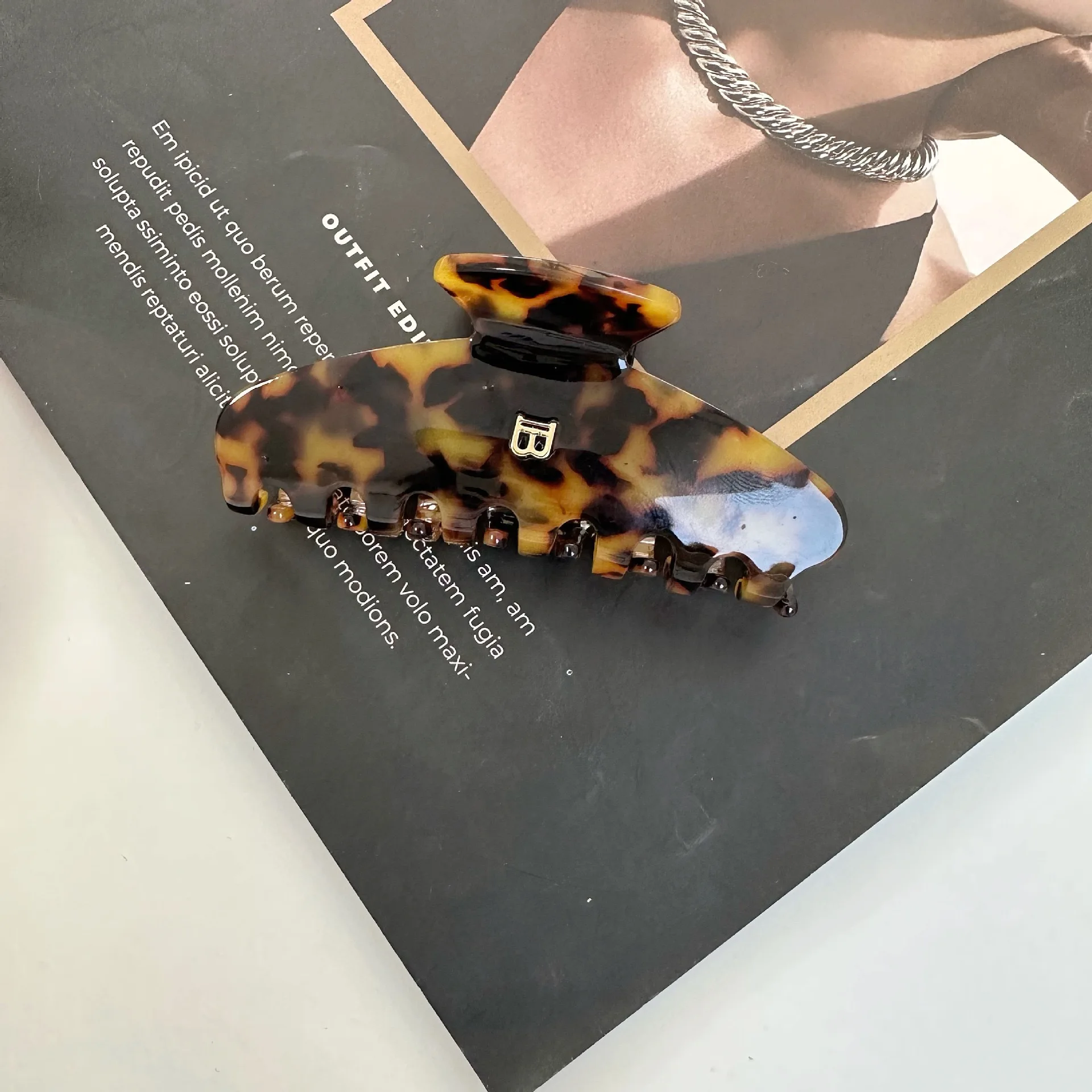 2025 편지 Hairclaws 9CM 상어 클립 높은 포니 테일 헤어 잡아 클립 모자를 ... - 5