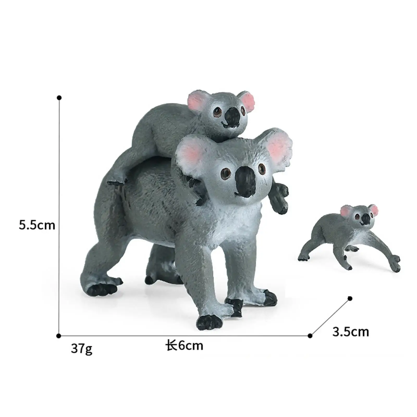 Simulation Koala Playset Miniature Forest Animal Figures Toy for Cognitive Toy