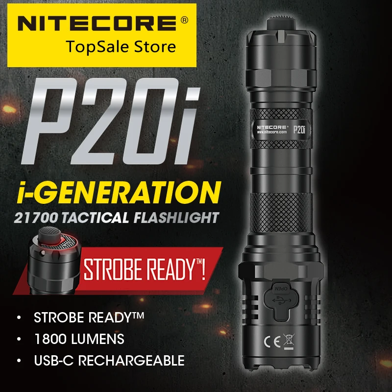 

NITECORE P20i High Performance I Generation One Button Flash 1800 Lumens Duty Search Led Tactical Flashlight Type C Rechargeable