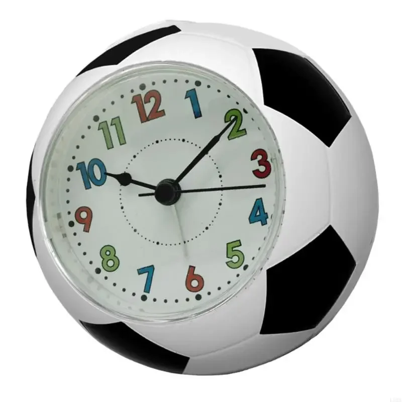 L9BE Soccer Analog Alarm Clock Quiet None-Ticking Battery Operated Table Clocks Gift