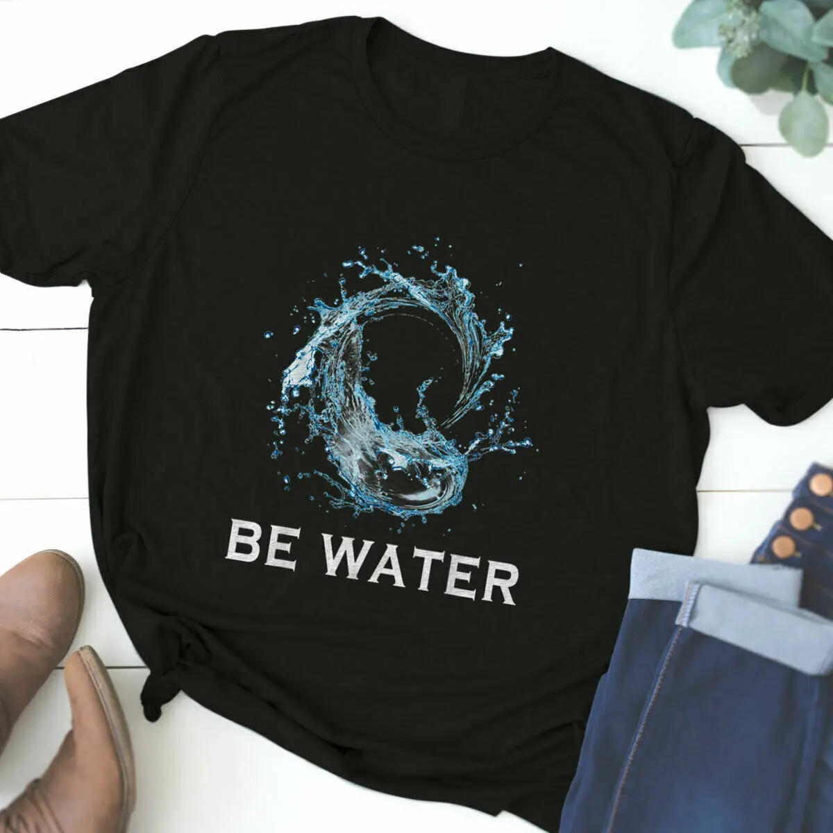 Sei Wasser mein Freund Flow State Tao Geschenk T-Shirt Größe s-4xl