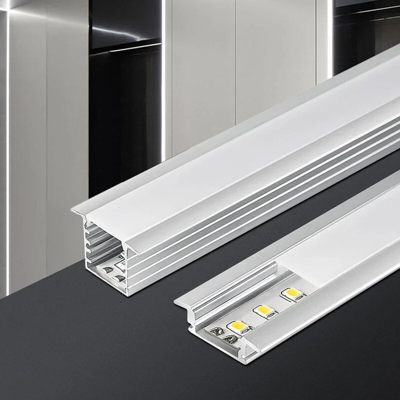 10Pcs 1m Aluminum Channel for LED Strip Lights U/V/YW-Shape Track and Cover,Aluminum Profile with Diffuser