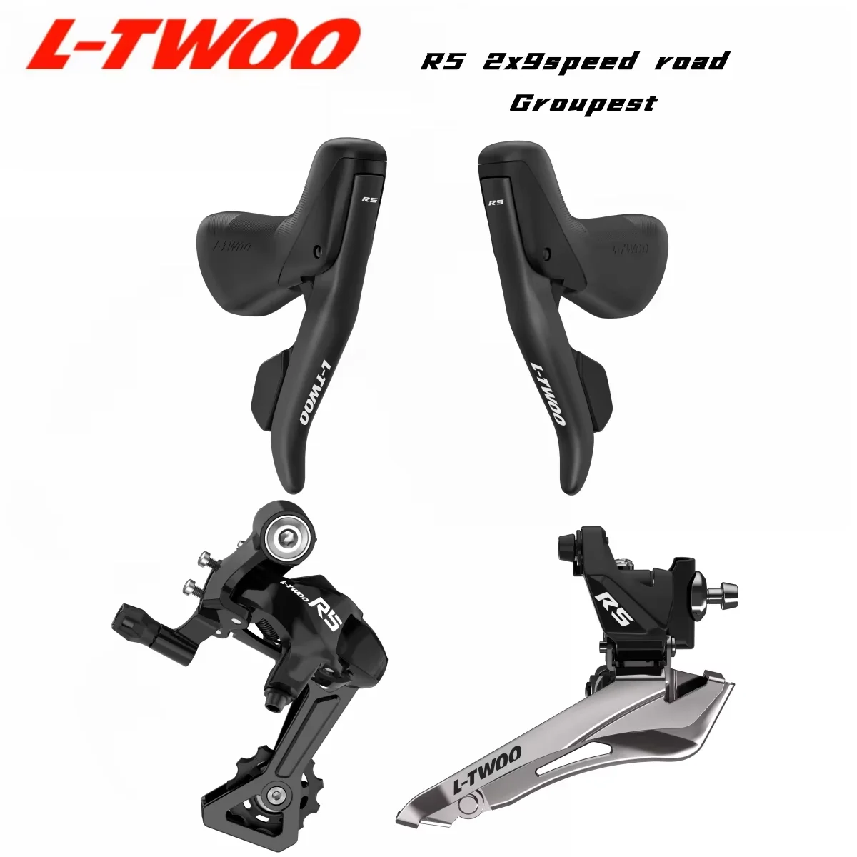 

Группест шоссейного велосипеда L-TWOO R5 2x9, рычаг переключения передач L/R + переключатель F/R, 9S