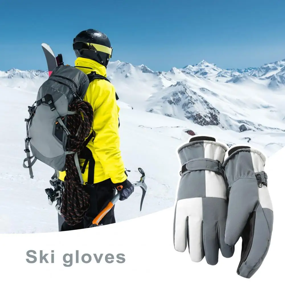 

Double-layered Thick Ski Gloves for Maximum Warmth Warm Ski Gloves Windproof Waterproof Ski Gloves with Touch Screen Adjustable