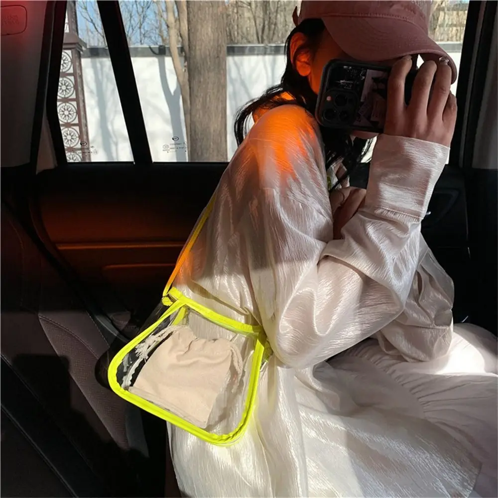 Transparent Shoulder Bag Fashion Small Candy Color Crossbody Bag PVC Messenger Bag Women Girls